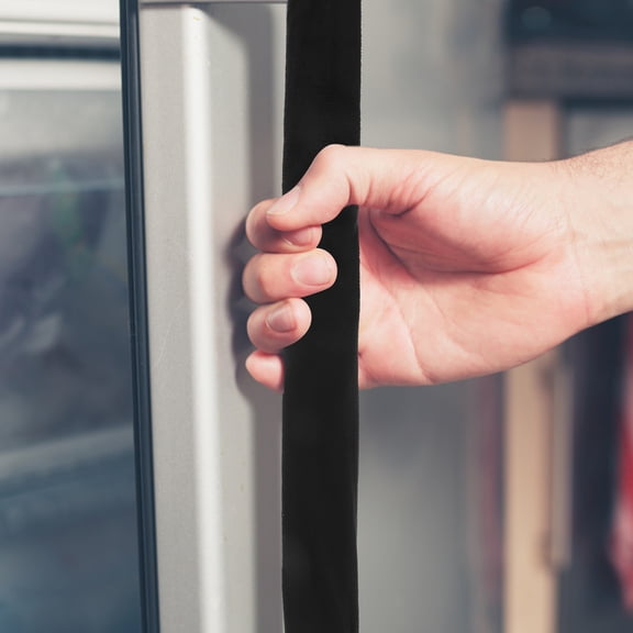 ELAYARD 2-Pack Black Refrigerator Door Handle Protector Covers for Kitchen Appliances, Fingerprint Resistant and