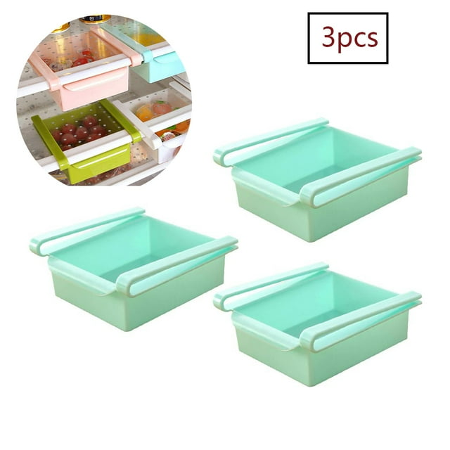 3 piezas refrigerador cajón congelador cajón almacenamiento de verduras azul Adepaton LL-1064