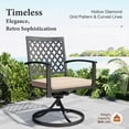 thumbnail image 3 of MF Studio 5-Piece Outdoor Patio Dining Set with Swivel Padded Chairs & Round Table, Black, 3 of 12
