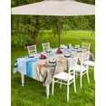 thumbnail image 4 of Outdoor Tablecloth with Umbrella Hole for Patio/Picnic/Party/Camping, Coastal Beach Waterproof Table Cloth Rectangle Table Cover Washable, Summer Ocean Wave Starfish Shell Plank 52"x 70", 4 of 7