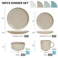 16 Pieces Stoneware Dinnerware Sets,Ceramic Dish Set Includes Plates