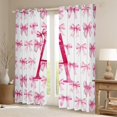 thumbnail image 2 of jejeloiu Letter A Monogrammed Black Out Curtains,Bowknot Bow Ribbon Curtains Pack of 2 (42x63 Each),Pink White Bedroom Curtains For Girls,Microfiber Room Decorative, 2 of 6