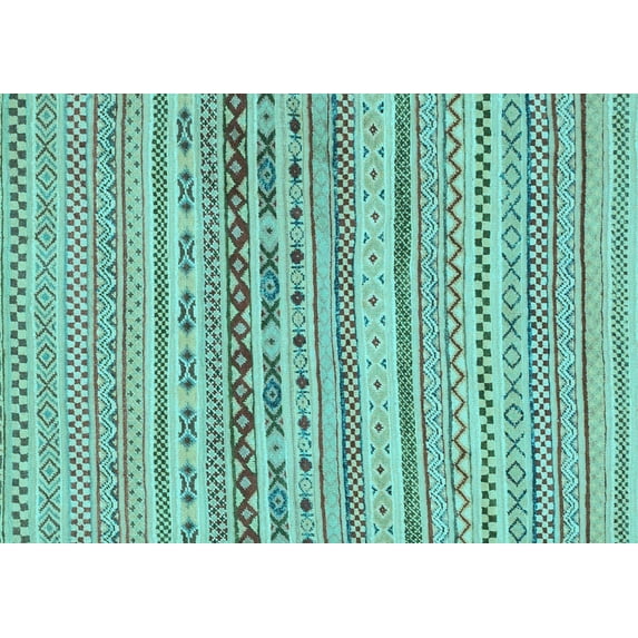 Ahgly Company Indoor Rectangle Solid Light Blue Modern Area Rugs, 7' x 9'