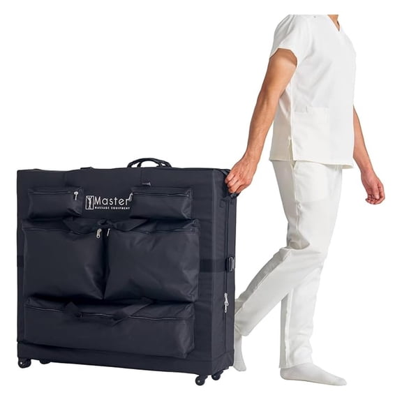 Master Massage Universal Size Wheeled Massage Table Carry Case with Wheels, Oversized Carrying Bag for Foldable Massage Bed with Castors-Fits 27” to 32” Width Folding Massage Table- Black