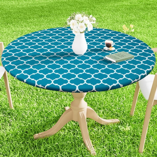 Mantel elástico redondo impermeable Smiry para mesa de 145 a 173 cm