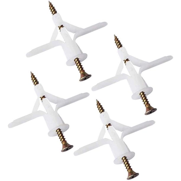 150 Pieces Plasterboard Anchors, Plasterboard Wall Plugs with Screws