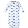 thumbnail image 2 of Hudson Baby Infant Boy Cotton Long-Sleeve Gowns 3pk, Blue Whales, 0-6 Months, 2 of 4