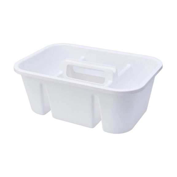Multi Compartment Plastic Storage Tote with Handle, Divided Portable Organizer Basket, Multi Section Caddy for Bathroom Kitchen Cosmetic Household Tools