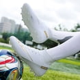 thumbnail image 3 of High-Top PU Leather Soccer Cleats for Men/Women/Youth – Lace-Up Long Studs Football Shoes for Turf & American Football Training, 3 of 4