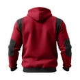 thumbnail image 3 of Men's Cargo Hoodies Sweatshirts Tactical Pullover Casual Gym Athletic Loose Hooded Sweatshirts Red L, 3 of 4