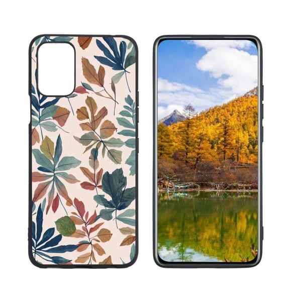 Leaves-184 Phone Case, Degined for LG Q52 Case Men Women, Flexible Silicone Shockproof Case for LG Q52