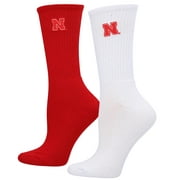 Women's ZooZatz Red/White Nebraska Huskers 2-Pack Quarter-Length Socks
