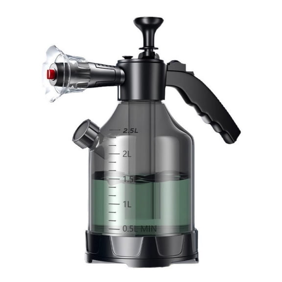3L Multi-Purpose Pressure Sprayer With Measuring Cup & Side Inlet Windproof Nozzle For Car Washing Garden Watering & Home Cleaning(Black-33Cm)