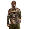 thumbnail image 2 of SEANATIVE Long Sleeve Sun Protection Fishing Hoodie for Men, Fishing Hiking Running Shirts Athletic Outfits Lightweight Breathable Rash Guard for Summer Beach, S, Deer Camo Hunting Forest, 2 of 7