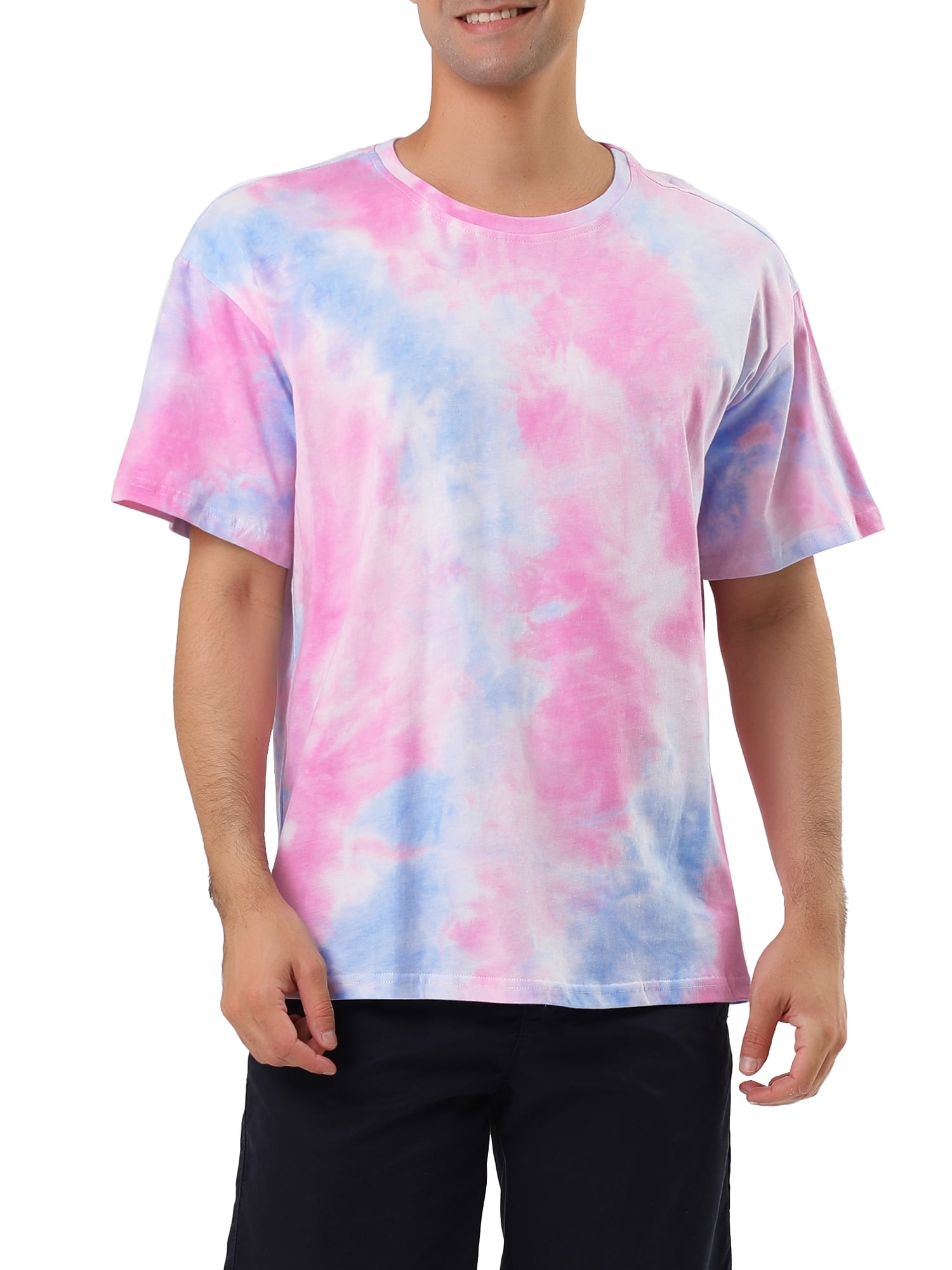 Lars Amadeus Men's Summer Tie Dye Tee Short Sleeves Hip Hop Printed T-Shirt