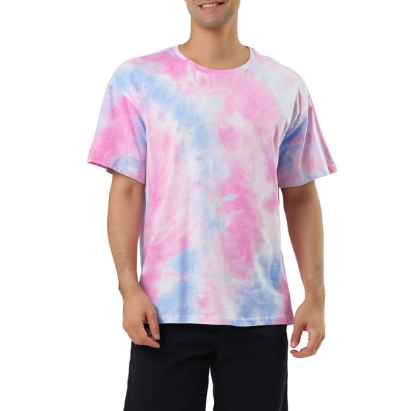 INSPIRE CHIC Men's T-Shirts Short Sleeve Summer Tie Dye Tee Hip Hop Printed T-Shirts