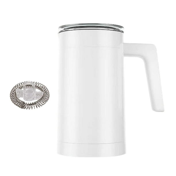 Espumador de leche de 350 ml para preparar espuma fría y caliente para chocolate caliente con leche blanco