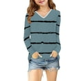 thumbnail image 4 of LIaqionyy Girls Shirts Long Sleeve Tees Casual V Neck T Shirts Striped Basic Blouses Tops for Kids, 4 of 7