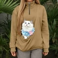thumbnail image 2 of Unisex Pet Carrier Hoodie Cat Dog Pouch Holder Sweatshirt Shirt Top Gyujnb,Size:3XL, 2 of 9