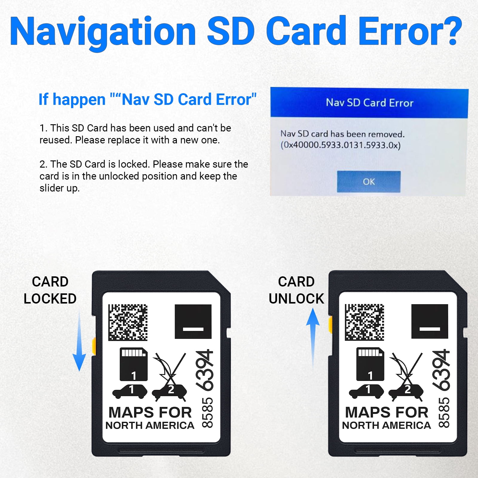 2025 Release GPS Navigation SD Card Compatible with GMC Chevry Cadilla Buick,Silverado, Equinox and More Navi System,USA Canada Mexico Maps,Plug and Play for Use,2024 Maps Updated - Part 85856394