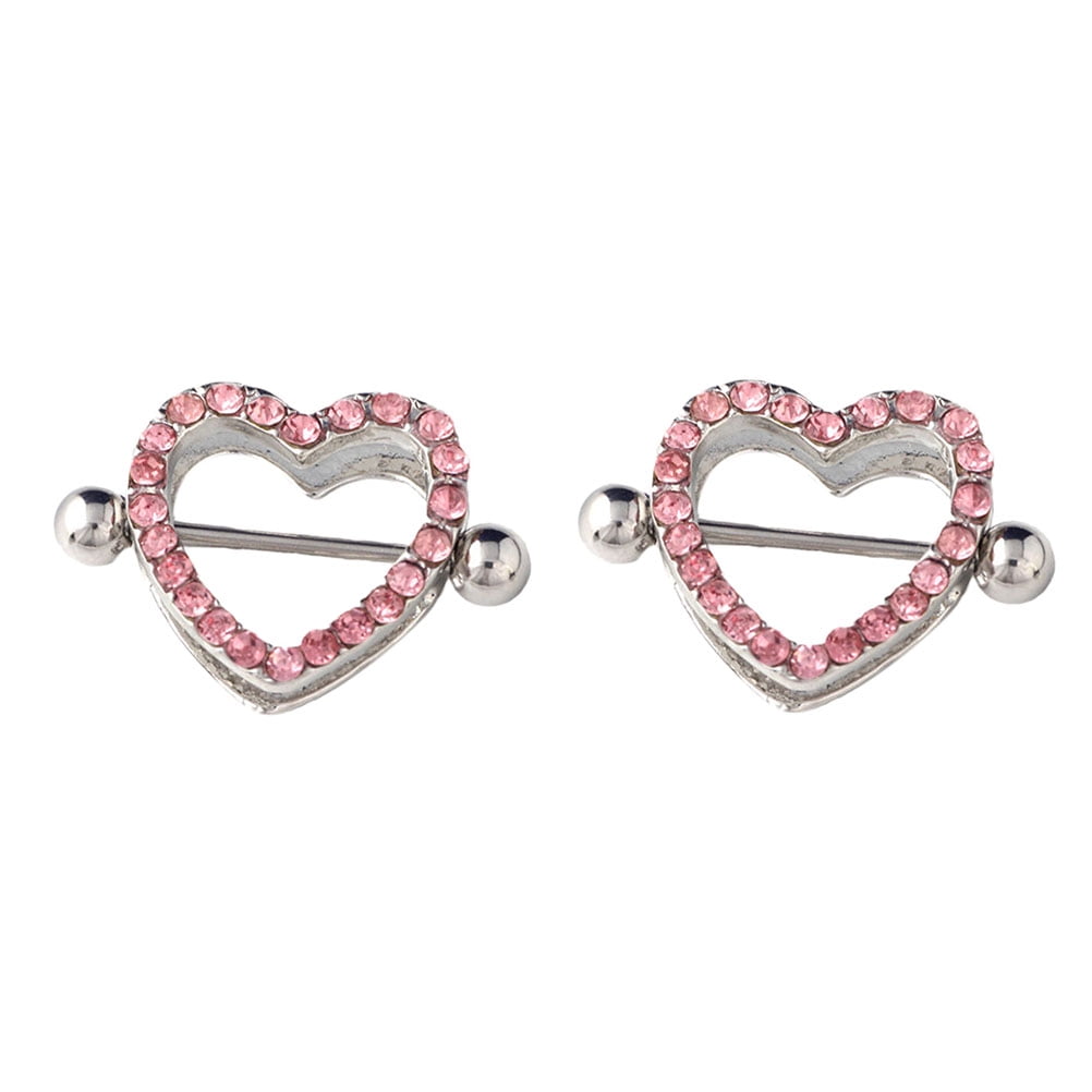 1pc/1pair Heart Shaped Nipple Shield Nipple Ring Steel Barbell Piercing  Jewelry - Walmart.com