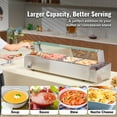 thumbnail image 3 of KFFKFF 4-Section Electric Buffet Server, 4 x 8QT, 1500W, Stainless Steel with Glass Lid, Adjustable Heat 86-185°F for Catering and Restaurants, Silver, 3 of 9