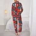 thumbnail image 6 of Goofa Fire Sign Printed Women’s 2 Piece Pajama Set Super,Pajamas Women's Long Sleeve Sleepwear Soft Button Down Loungewear Pjs Lounge Set Nightwear-Medium, 6 of 9