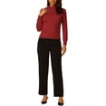 thumbnail image 2 of Hobemty Women's Mock Neck Blouse Long Sleeve Basic Knitted Tops, 2 of 6