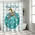thumbnail image 4 of Fall Shower Curtain Teal Pumpkin Buffalo Plaid Shower Curtains for Bathroom Happy Fall Y''all Bath Curtains Sets for Autumn Thanksgiving Seasonal Bathroom Decor Polyester Fabric Waterproof 72 x 84 in, 4 of 6