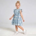 thumbnail image 2 of Gibobby Toddler Girl Dress Little Girls Short Sleeve Dresses 12 18 24 Months 2T 3T 4T 5T Summer Casual Skater Swing Twirly Sundress(3-4 Years,Blue), 2 of 9