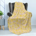 thumbnail image 4 of Flower Soft Flannel Fleece Throw Blanket, Hand Drawn Romantic Yellow Roses Blooming in Spring Season Floral Arrangement, Cozy Plush for Indoor and Outdoor Use, 70" x 90", Yellow Blush, by Ambesonne, 4 of 5
