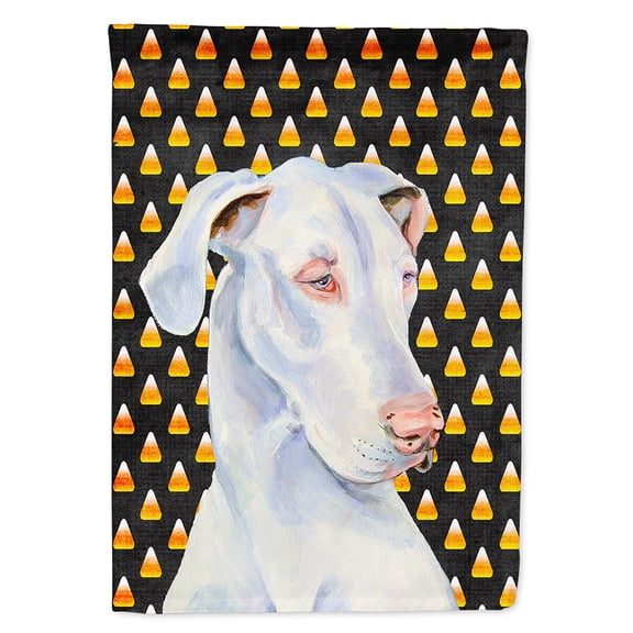 Great Dane Candy Corn Halloween Portrait Garden Flag