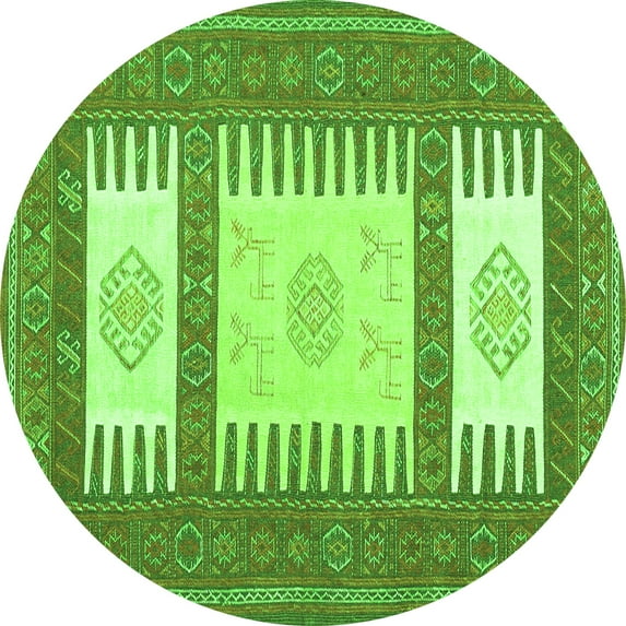 Ahgly Company Indoor Round Southwestern Green Country Area Rugs, 8' Round