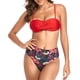 thumbnail image 2 of Traje de baño de mujer estampado de 2 piezas de bikini cómodo de cintura alta de color sólido estilo playa OAVQHLG3B Store  lin121212, 2 of 4