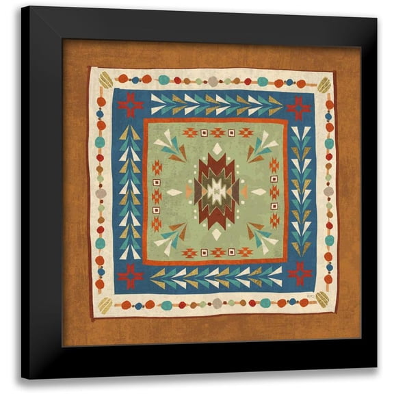 Charron, Veronique 12x12 Black Modern Framed Museum Art Print Titled - Southwest at Heart Tile VIII