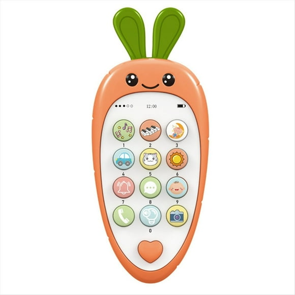 Juguete para Teléfono Celular para con Educación Temprana y Música, Teléfono Falso Educativo de Aprendizaje para Niños, Juguete Sensorial para Niños Naranja