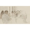 thumbnail image 2 of Georges Hugo 14x10 Black Ornate Wood Framed Double Matted Museum Art Print Titled: Eight People Around a Table (1910-1920), 2 of 5