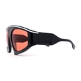 thumbnail image 3 of Oversized Curved Top Racer Thick Plastic Sunglasses Black - Red, 3 of 4
