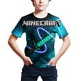 thumbnail image 1 of Camiseta con estampado 3d de Minecraft para niños Camiseta de manga corta con cumpleaños para niños, 1 of 1