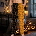 thumbnail image 5 of SJLDQY Mens Halloween Pajamas Pants Wide Leg Pjs Trousers for Men Hallowmas Pumpkin Ghost Elastic Waist Homewear Loungewear With Pocket, 5 of 6