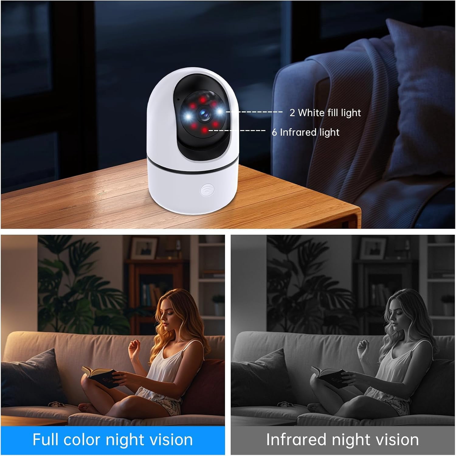 Indoor Camera 5G&2.4G WiFi Cameras for Home Security Instant 911 Alert, 360° Pan/Tilt Baby Monitor/Dog/Pet Camera AI Motion Detection Night Vision, Speaker, US Cloud Storage (2Pack)