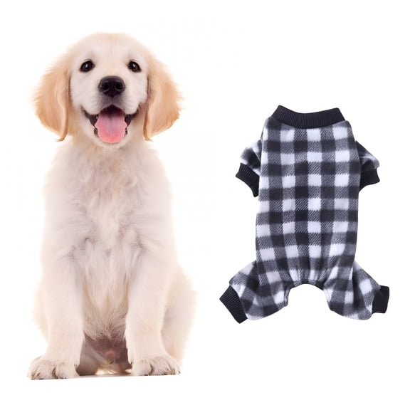 TELOLY 2026 New Pet Soft Pajamas Flannel Plaid for Small Medium Dogs Puppy Warm Costume Clothes, for Cold Weather, Lounging, Sleepwear, Indoor Comfort, Winter Protection