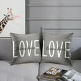 thumbnail image 5 of Set of 2 Throw Pillow Covers Grey Love Lives Here Decorative Polyester Pillow Cases Square Pillowcase for Couch Bed Sofa Home Outdoor Decor Square 18 x 18 Inch Pillowcase, 5 of 6