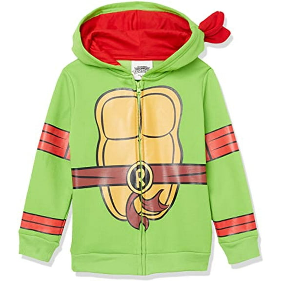 Teenage Mutant Ninja Turtles boys Graphic Zip-up Hoodie Hooded Sweatshirt, Red, 6 US