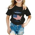 thumbnail image 2 of Toddler Boys Summer Tops Tees Independence Day Map Printing Striped Star Pattern Graphic Short Sleeved Top Worn Over Spring Shirts For Boy 3-4T, 2 of 3
