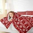 thumbnail image 4 of Manfei Kawaii Snowmen Snowflake Bedding Comforter Set,Kids Christmas Candy Cane Twin Comforter Sets,Red White Bedding Set For Child,Microfiber Bedroom Decor Reversible,2pcs, 4 of 8