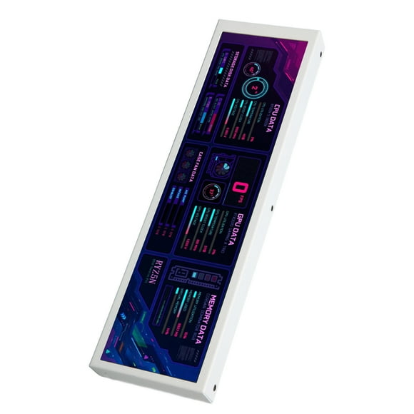 8.8in Computer Temp Monitor, 360 Degree Rotation, DIY Theme, 1920x480 Resolution, Multifunction, USB C Interface, CPU GPU SSD Temperature Monitor for , Linux,