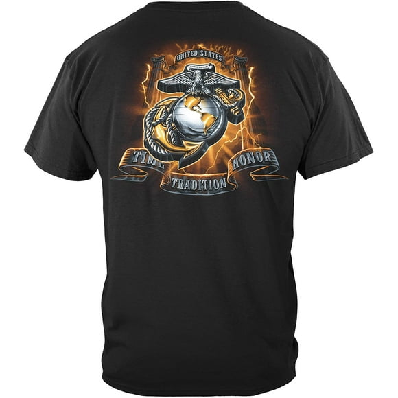 Marine Corps T-Shirt USMC Gold Honor Tradition Eagle T-Shirt MM2136