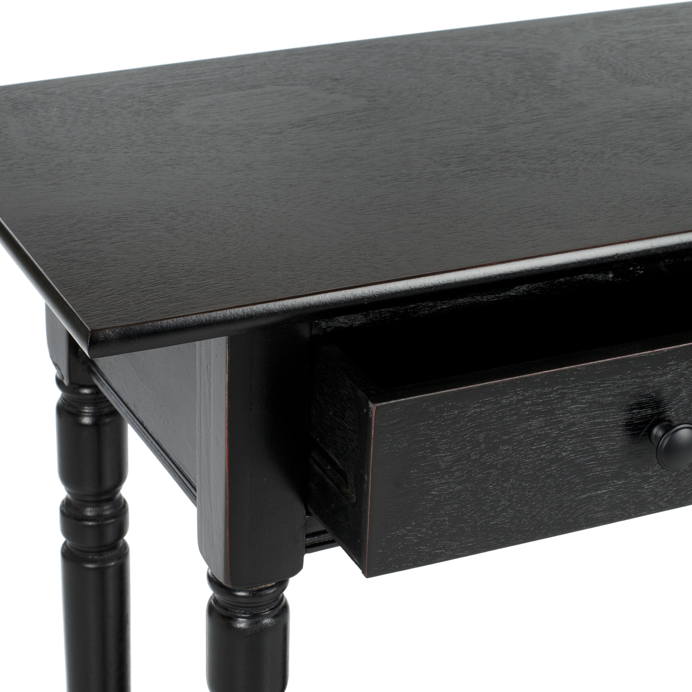 SAFAVIEH Rosemary Solid Contemporary 2 Drawer Console with Shelf, Distressed Black