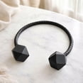 thumbnail image 3 of Intense Black Tieback - Flexible Design with Wooden Tips and Faux Leather Covering - Upgrade Your Home Decor, 3 of 7